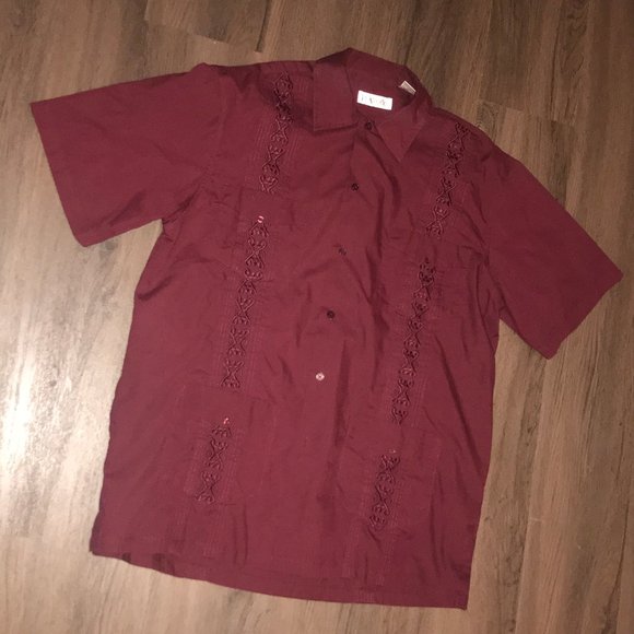 Platoon Other - Platoon Maroon Short Sleeve Button Up Shirt